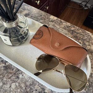 Ray-Ban Tan Leather Eyewear Case
